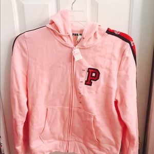 Perfect Full Zip Hoddie PINK Victoria's Secret NWT
